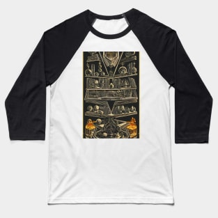 Cosmic Bookshelf Baseball T-Shirt